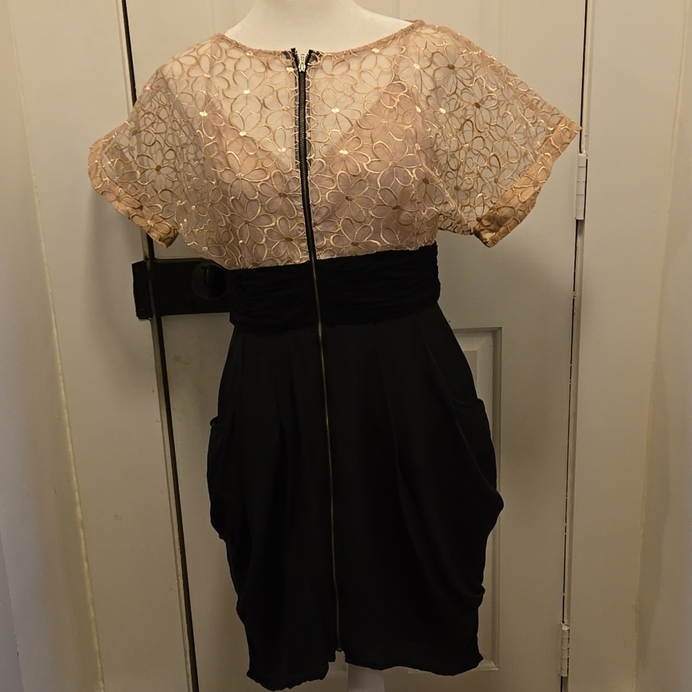 Anthropology Tracy Reese Silk Black Tea Dress Size 10